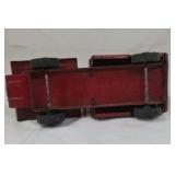 Vintage Red Cement Mixer Truck – Metal Cab with Cream Drum and Black Tires