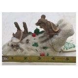 Vintage Dean Griff Figurine – Mice on Snowy Log