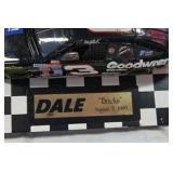 Dale Earnhardt Sr. Goodwrench Monte Carlo – Black Diecast "Bricks" Brickyard Win Replica on Checkered Base