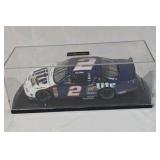 Rusty Wallace Miller Lite Ford Taurus – Blue and White Diecast on Black Base