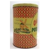 Vintage Old Dutch Flavored Potato Chips Tin – Minneapolis Red & Yellow with Tulip Pattern