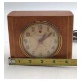 Vintage General Electric Wooden Alarm Clock – Brass Bezel