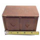 Vintage Wooden Playing Card Holder – Heart and Diamond Cutouts