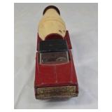Vintage Red Cement Mixer Truck – Metal Cab with Cream Drum and Black Tires