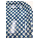 Vintage Blue Gingham Check Metal Serving Trays – Pair of Rectangular Trays