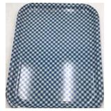 Vintage Blue Gingham Check Metal Serving Trays – Pair of Rectangular Trays