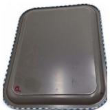 Vintage Blue Gingham Check Metal Serving Trays – Pair of Rectangular Trays