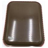 Vintage Red Gingham Check Metal Serving Trays – Pair of Rectangular Trays