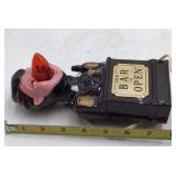 Vintage Ceramic "The Bar is Open" Figurine Lamp – Japan Mark