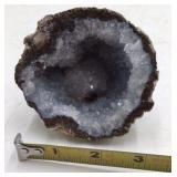 Assortment of Small Agate Geodes, Tumbled Stones, and Painted Slice Pendant