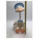 Vintage Mother Goose Storyteller Lamp – White Plastic Granny Duck with Blue Hat and Speaker Grille