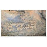 19th-century Renaissance-style terracotta sculpture depicting two huddled cherubs