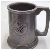 Vintage Wilton Pewter Monogrammed Beer Set – Pitcher and Four Mugs with Initials