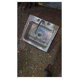 Stainless steel sink with faucet