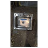 Stainless steel sink with faucet