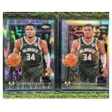 2025–26 Topps Chrome NBA GIANNIS ANTETOKOUNPO Refractor Lot of 2-Milwaukee Bucks