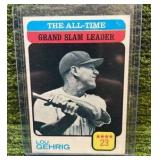 1973 Topps Lou Gehrig, The All-Time Grand Slam Leader