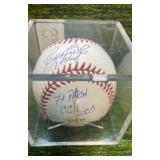 Silva Autographed Baseball with inscription "74 pitch CG 2005 04/74"