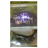 RON YARY Autographed mini Helmet, Inscribed "HOF & JOE KAPP #11"  Minnesota Vikings