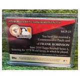 2010 Topps, World Series commemorative Frank Robinson patch Baltimore Orioles