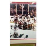 Miracle On Ice Jim Craig Commemorative 1980 USA Hockey Team after beating Russia, Autograph Jim Craig Puck and Picture nicely presented in Custom Made Frame