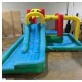 BOUNTECH Inflatable Water Slide, Kids Water Slide Bounce House Wet Dry Combo for Outdoor Fun with Hide&Seek Cave, Splash Pool, Blow up Waterslides Inflatables for Big Kids Backyard (Used, A Bit Wet Ne