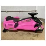 Aosom 12V Electric Drifting Go Kart w/ Slow Start, Music, Lights, Pink (Used, Powers On But Not Functioning)