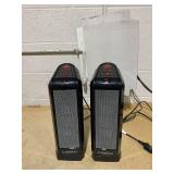 LOT OF 2 Lasko 16" Digital Ceramic Tower Heater with Remote (black, model CT16670)