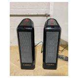 LOT F 2 Lasko 16" Digital Ceramic Tower Heater with Remote (black, model CT16670)