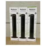 LOT OF 3 Holmes 29 Manual Tower Fan with CleanBreeze Removable Grill, 3 Speeds, and 85° Oscillation, Black