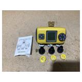 TRJZWA 3 Zone Sprinkler Timer for Garden Hose,Water Timer with 3 Independent Zone,Programmable Automatic&Manual Irrigation System with Brass Inlet,Rain Delay,IPX5 Waterproof,LCD Display for Yard,Lawn,