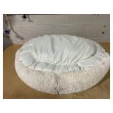 Boots & Barkley Donut Bolster Dog Bed - Cream - L - 36 Inches (L), 8 Inches (H) x 29 Inches (W)