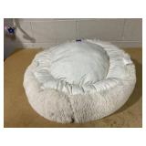 Boots & Barkley Donut Bolster Dog Bed - Cream - M - 28 Inches (L), 7 Inches (H) x 24 Inches (W)
