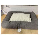 Boots & Barkley Rectangular Bolster Faux Linen Dog Beds - XL - 42 Inches (L), 7 Inches (H) x 32 Inches (W)