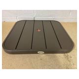 Outsunny 19" Beach Umbrella Table Tray, Slatted Instant Portable Beach Tables for Sand, Swimming Pools, Patio, Garden, Deck, Brown