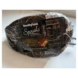DD. 9.85lbs Smithfield Smoked Spiral Sliced Ham-Brown Sugar Glaze & Bacon Packet