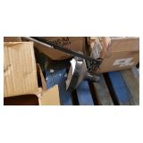 Pallet of misc stuff lamps, cooker, trimmer, absorbent underwear, sprinkler, Wheaties boxes, desk lamp