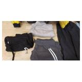 3 pairs of sweat pants large, fxr jacket, jean jacket, wind pants, insulated jeans