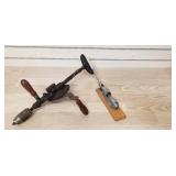 Hand held vintage drill and nut cracker