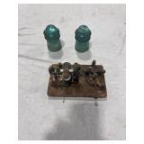 Vintage Telegraph Key & Insulators