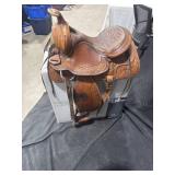 Tooled Leather Western Saddle