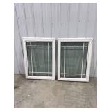 Pair of White Grid Windows
