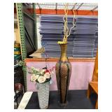 Decorative Vases, Flowers, Stake Lot