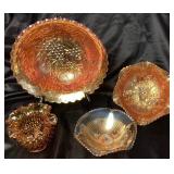 Vintage Marigold and Amber Glass Bundle