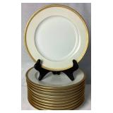 Limoges France Marshall Fields (M.F. & C.) Chicago Gold Encrusted Porcelain Dinnerware Set with Gold Trimmed Teacups and Saucers from O. & E. G. Royal Austria