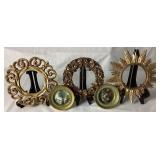 Vintage Ornate Gilt Frames and 2 Antiqued Florentine Plaques