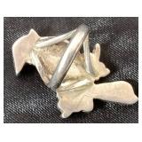 .925 Sterling Silver Multi Stone Bird Ring  - Size 7