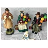 Royal Doulton Figurines - Lamping Time, Old Balloon Seller, The Balloon Man and My Pet
