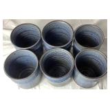 Blue Stoneware Pottery Set - 6 Cups, 6 Plates and 1 10" Plate