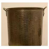Large Hammered Brass Planter 14.25" H x 15" Diameter